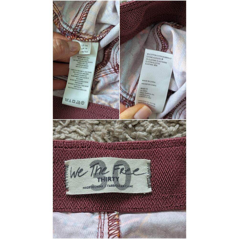 We The Free People Corduroy Flare Pants 30 Orange Tribal Western Pull On 70s - Picture 2 of 7